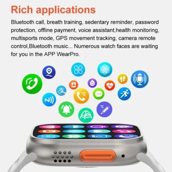 Smartwatch Ultra 8 Pro - Orange Ocean Band