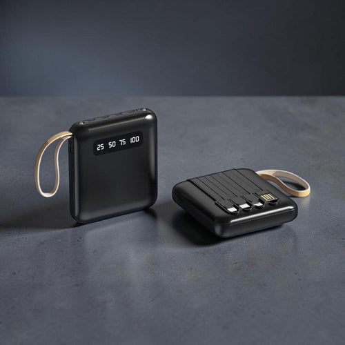Power Bank 5000mAh με 4 Ενσωματωμένα Καλώδια (USB-C, Lightning & Micro-USB)