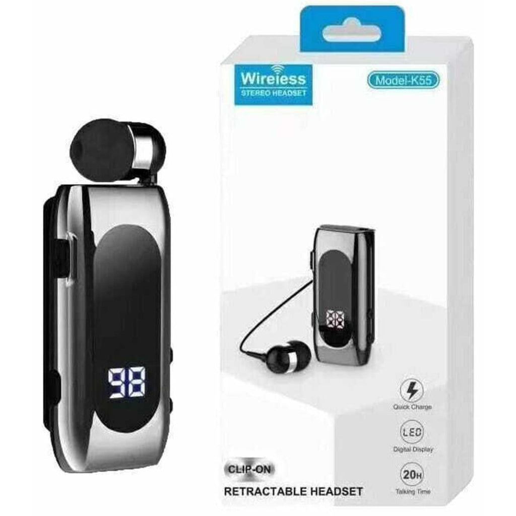 TM K55 Wireless Bluetooth Headset Clip-On με LED Display