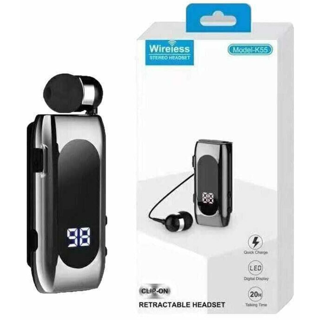 TM K55 Wireless Bluetooth Headset Clip-On με LED Display